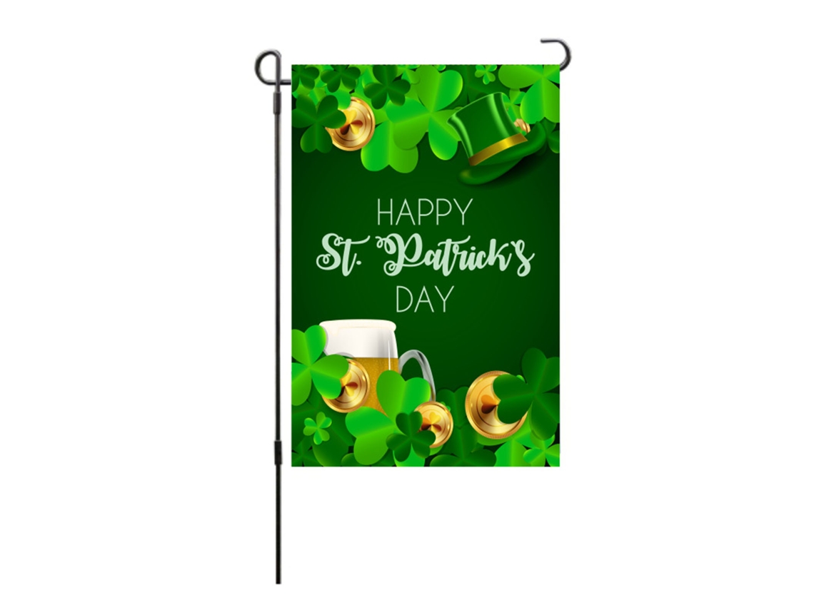 Bandera De Jardín Con Tréboles Para El Día De San Patricio, Doble Cara, Vertical, Decorativa, 45x30cm