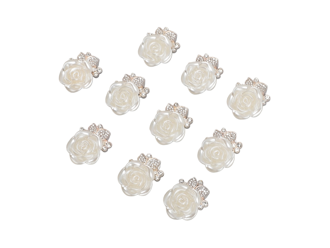 10 Piezas De Piedras Decorativas De Cristal Con Forma De Flor De Diamantes De Imitación Para Ramos De Novia Y Manualidades.