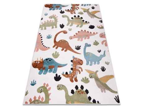 Alfombra Fun Dino Para Niños Dinosaurios Crema (180 x 270 cm)