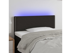 Cabecero Con Led De Tela Negro 100x5x78/88 Cm