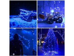 Guirnalda De Luces Led Azules Con Mando A Distancia, 300 Led Ajustables, Cable De 300 M, Certificación Ul.