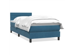Maison Exclusive - Cama Box Spring Con Colchón Terciopelo Azul Oscuro 80x220 Cm