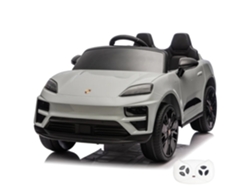 Vehículo Eléctrico Infantil Porsche Macan Turbo Full Option 1 A 6 Años - Vehículo A Batería Con Licencia Oficial, Con Ruedas De Eva, Amortiguadores &amp; Bluetooth - Coche Infantil De 12v Con Mando A Distancia, Puertas Que Se Abren &amp; Arranque Suave - Gris Nardo