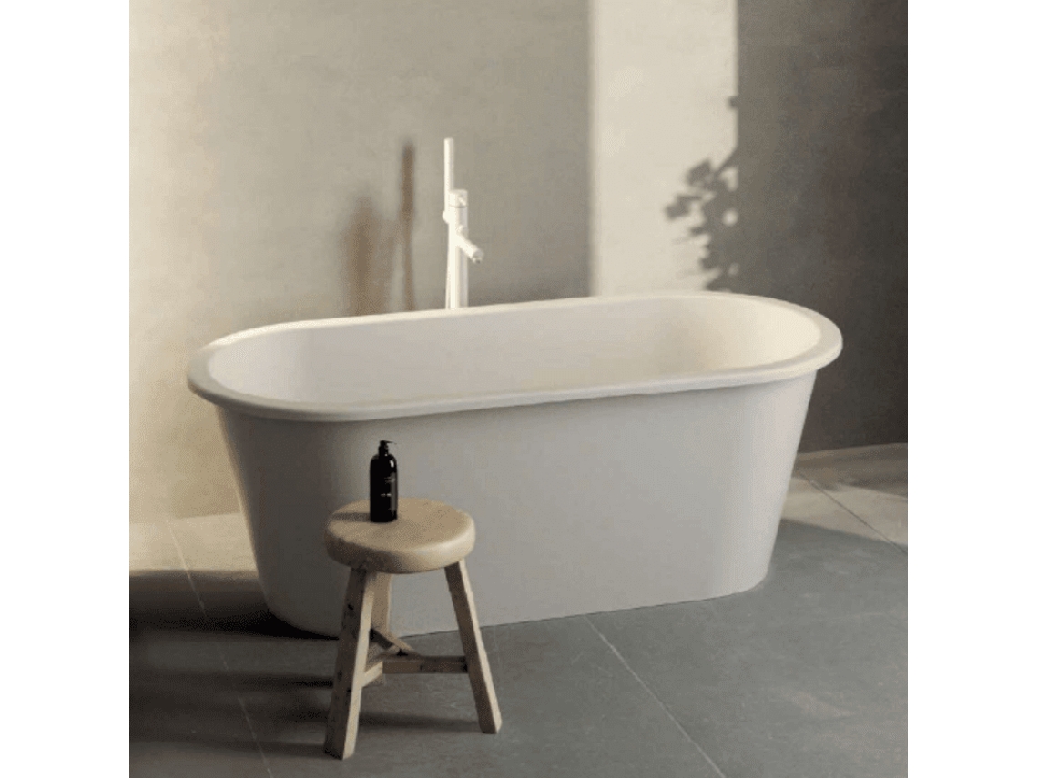 Bañera Exenta Solid Surface Moderna Luanara 156 Cm