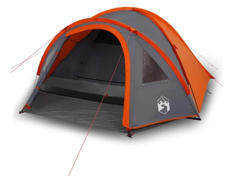 Tienda de campaña para 4 personas VIDAXL impermeable gris y naranja
