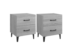 Juego de 2 mesitas de noche Sonoma gris MAISON EXCLUSIVE (40x35x47,5 cm)