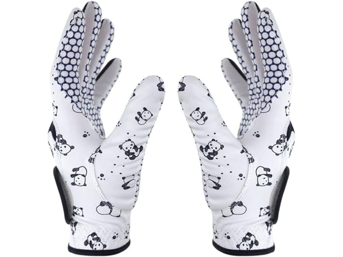 1 par de guantes de golf para mujer, de cuero transpirable, antideslizantes, para mano izquierda y derecha, sin marca.
