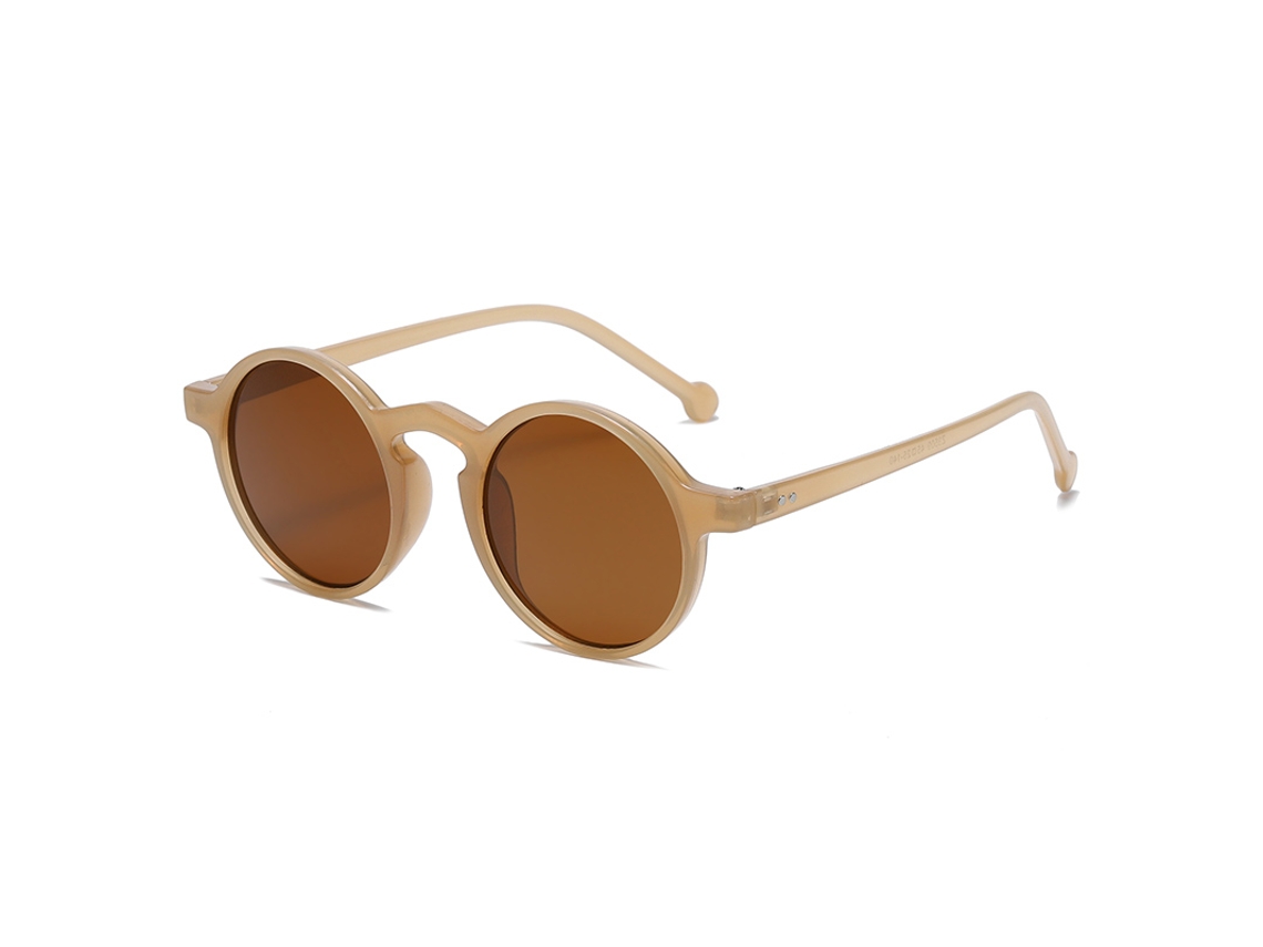 Gafas de sol de ciclismo pequeñas, redondas y de estilo retro con protección UV400 y lentes de acetato degradado MDUG (marrón)