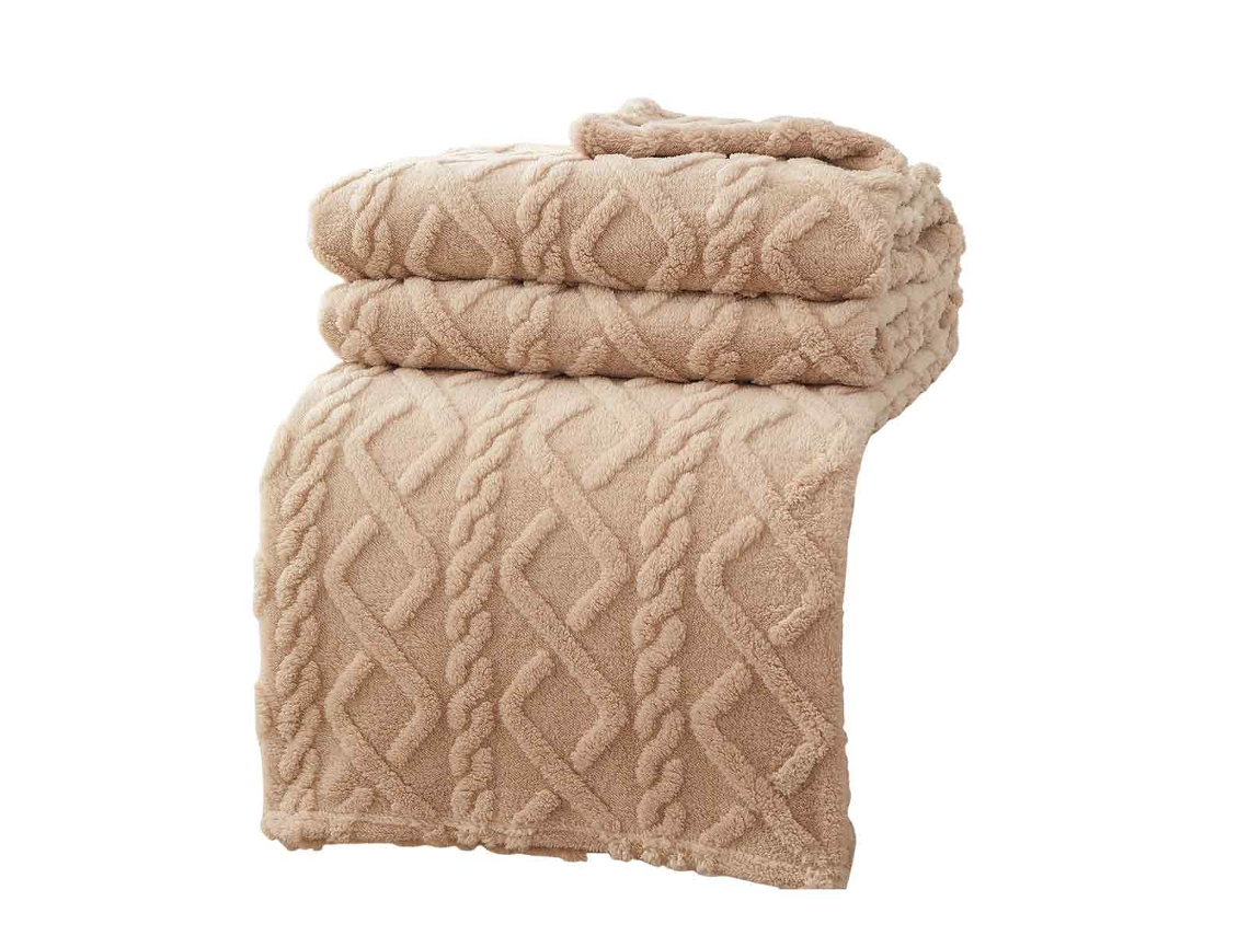 Manta De Felpa Para Hogar, Sofá O Cama - Manta Decorativa Con Diseño 3d Jacquard - Manta Suave, Ligera Y Caliente Ideal Para Todas Las Temporadas