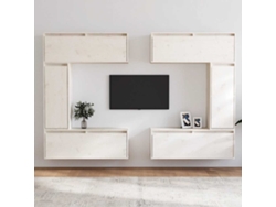 Mueble para TV de 6 piezas | Mueble para TV | Mueble para TV de madera maciza de pino blanco