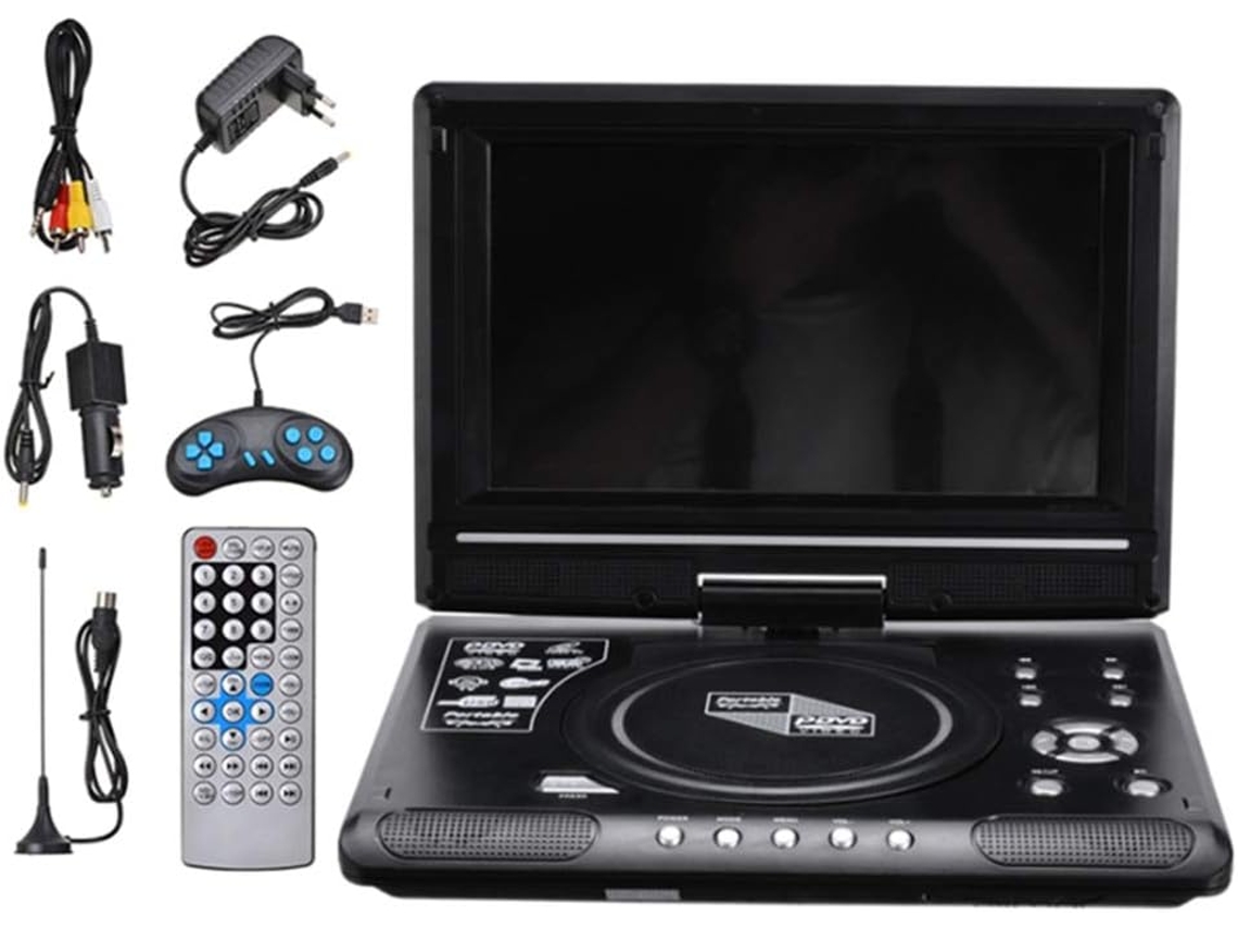 Reproductor portátil de DVD, VCD, CD, TV y radio de 9,8 pulgadas para el hogar, el coche y USB. SFUSHOS