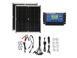 Kit De Panel Solar De 50 W Con Controlador De 60 A, Usb, Silicio Monocristalino Ip65 Para Camping Y Caravanas.