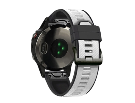 Correa de Silicona dos colores 22mm para Garmin Fenix 6/Fenix 5/Forerunner 945/Forerunner 935/MARQ - blanco/negro