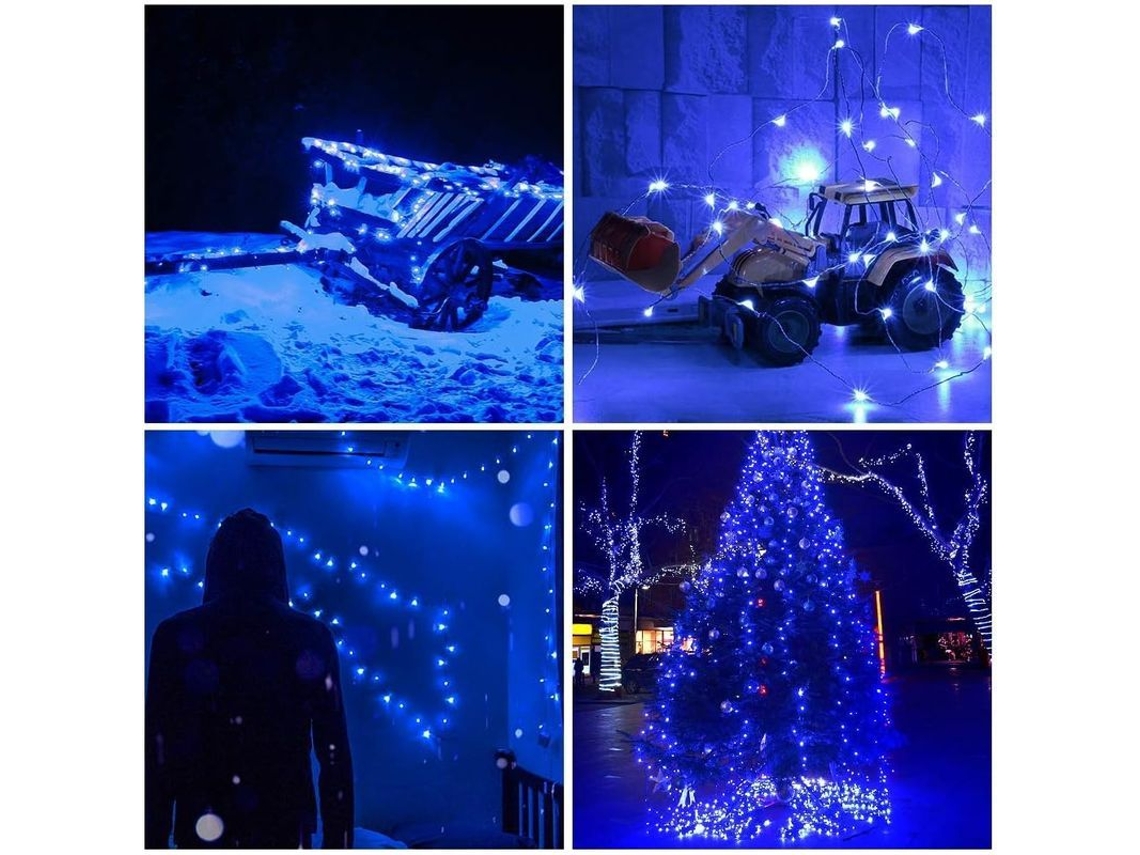 Guirnalda De Luces Led Azules Con Mando A Distancia, 300 Led Ajustables, Cable De 300 M, Certificación Ul.