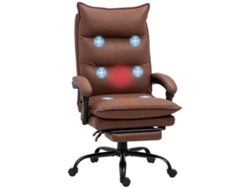 Sillón de masaje con calefacción, altura regulable, reclinable, 66x74x121,5 cm, marrón, VISTA SHOP