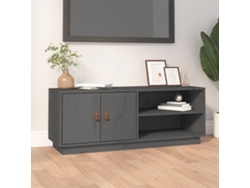Mueble de Armario Tv 105X34X40 Cm Madera de Pino Maciza Gris