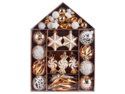 Conjunto de Enfeites de Bola de Natal de 73 Peças Decoração de Natal para Árvore Pacote de Bola de Natal Pintada Platina