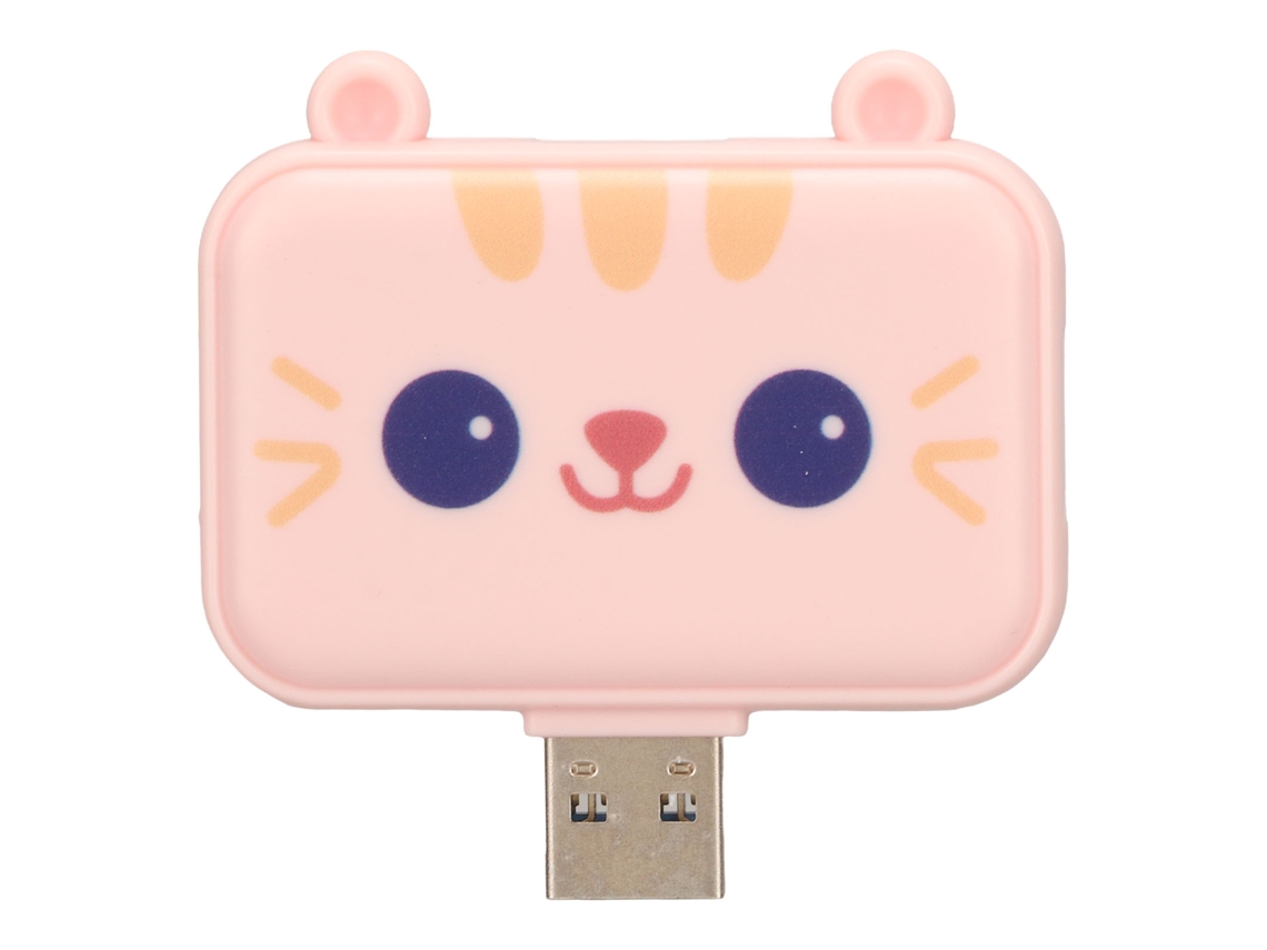 Hub Usb 3 Em 1 Com Portas Usb3.0 E 2 Usb2.0 Para Laptop Pc Mouse Teclado Rosa