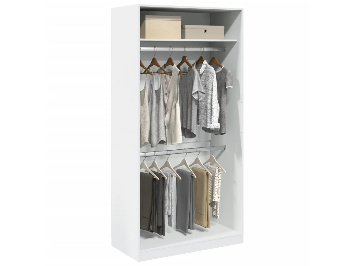 Armario 100x50x200 cm contrachapado blanco wsd693685 Adorável Casa