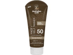 Protector Solar de Rostro con Auto Bronceador AUSTRALIAN GOLD SPF 50 (88 ml)