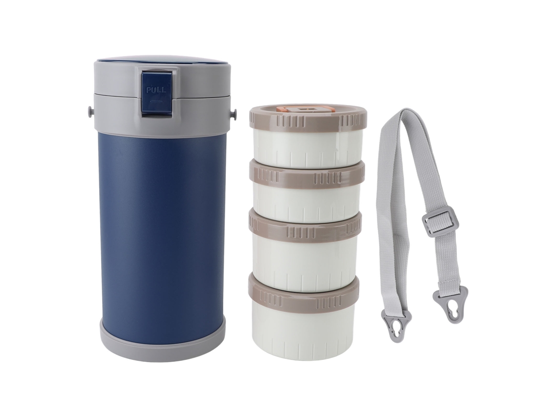 Hornilla de microondas hermética Tarro de 2,9 l, acero inoxidable 304, color azul, con aislamiento térmico.