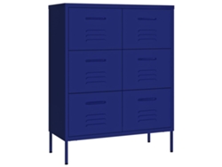 Armario con cajones, acero, 80x35x101,5 cm, azul marino, MAISON EXCLUSIVE
