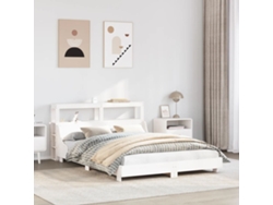 Estructura De Cama Sin Colchón Madera De Pino Blanca 150x200 Cm
