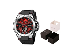 Reloj Deportivo Electrónico Luminoso Impermeable Con Diseño De Calavera Para Hombre (negro Y Rojo)