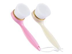 Cepillo De Limpieza De Cerdas Suaves (paquete De 2) Para Una Limpieza Profunda De Los Poros, Cepillo Exfoliante Facial, Rosa + Amarillo