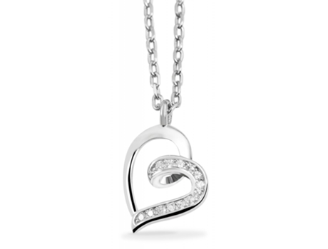 Collar Corazón en Plata de Ley 925 Silly con Circonias y Bañado en Rodio