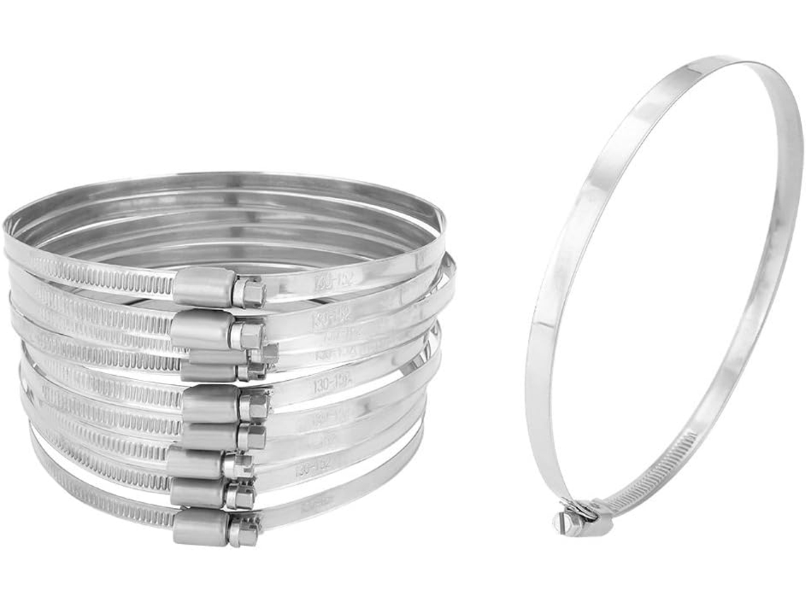Abrazadera De Manguera Tipo Alemán De Acero Inoxidable 201 Con Diámetro De 130 Mm A 152 10 Unidades