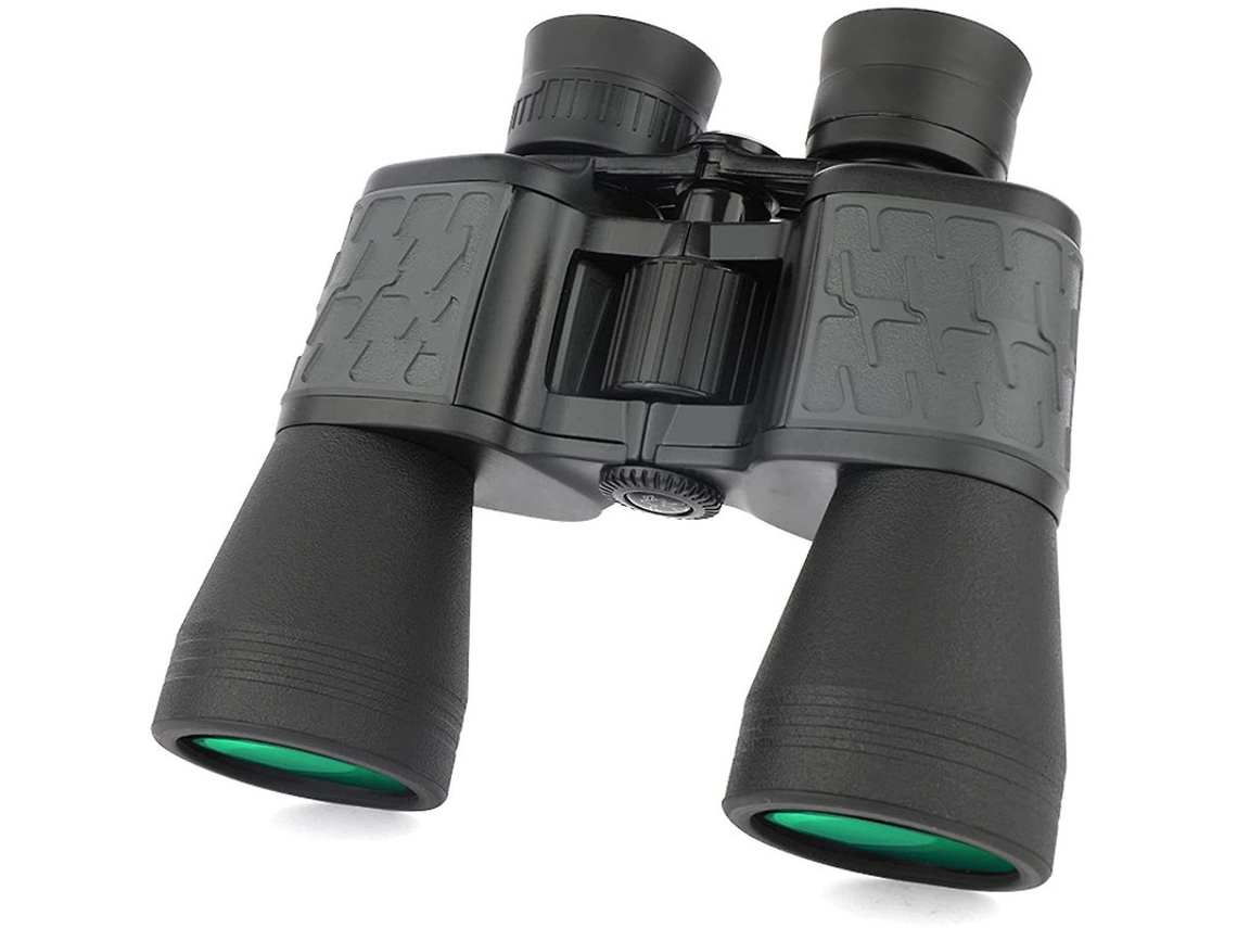 Binoculares HD 10x50 multicapa transparentes de tamaño completo para observación de aves, viajes y caza, color negro Bestvite