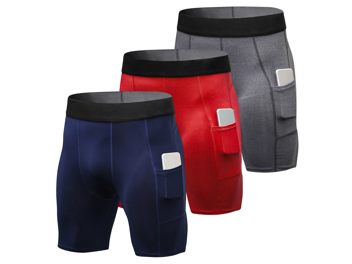 2026rebe-3 Pack Calções Esportivos Para Homem Roupa Interior Esportiva Com Bolso