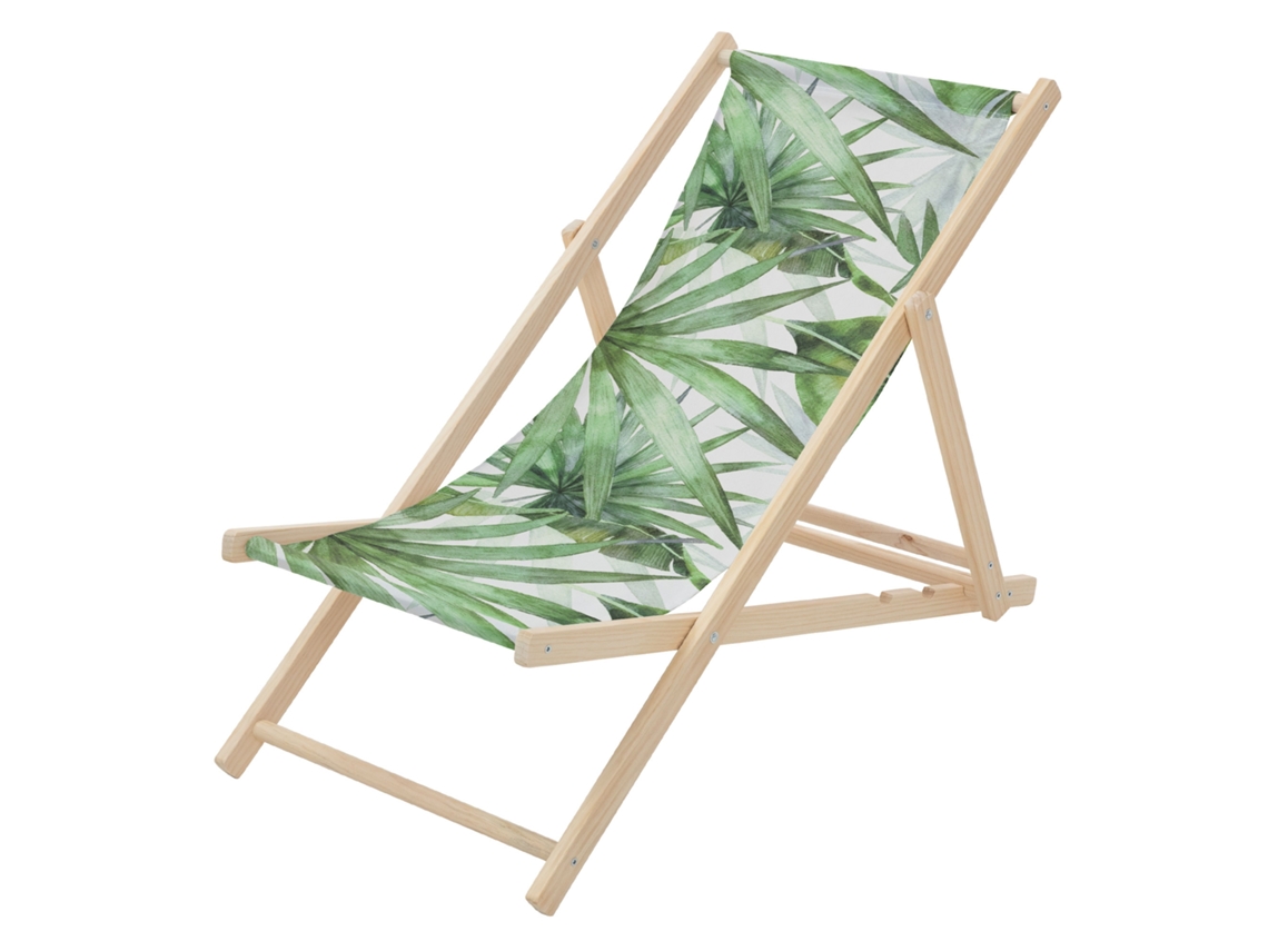Silla De Playa Ecd Germany De Madera Con Respaldo Ajustable En 3 Posiciones Diseño Palmera