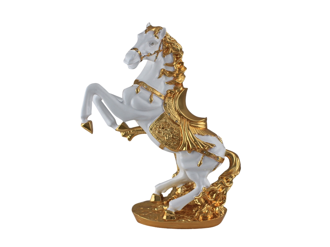 Estatua de caballo de lujo, modelo de escultura de resina, hecha a mano, para decoración del hogar.