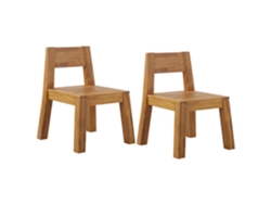 Conjunto De 2 Cadeiras De Jardim Em Madeira De Acácia Beliani Livorno De Madeira De Acácia Castanho 59x61x81