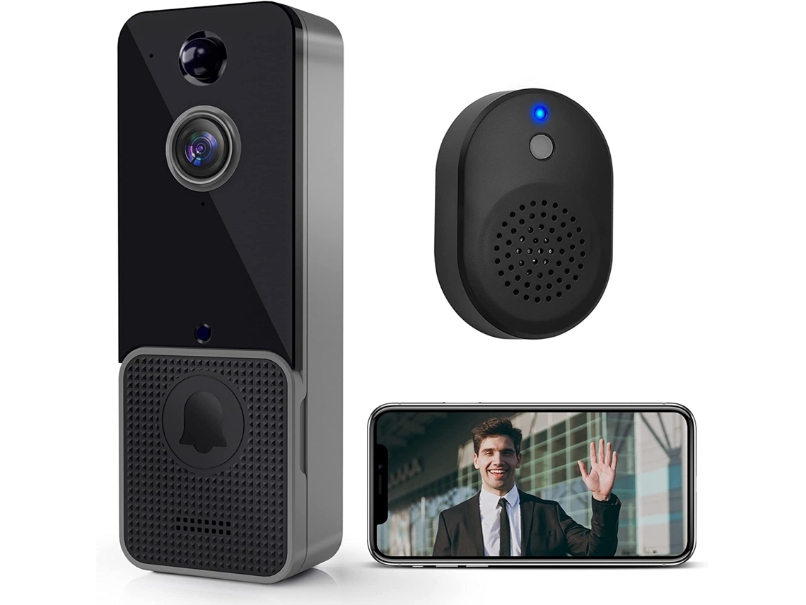 Timbre Inalámbrico Inteligente Con Video, Reloj, Detección De Movimiento Y Alarma, Audio Bidireccional, Visión Nocturna Y Video Hd Brilvi_ozo