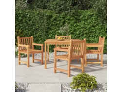 Juego de comedor de jardín de 5 piezas de madera maciza de teca Dkd Home Decor