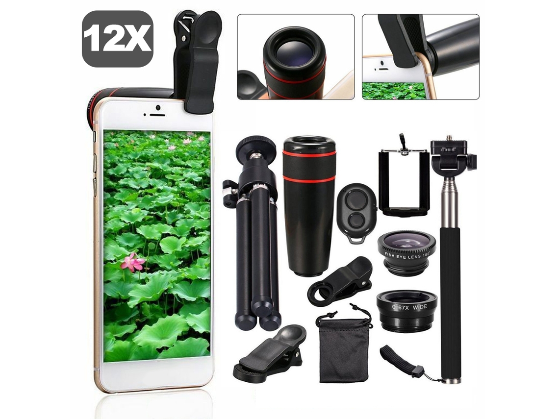 Lente para teléfono EOOCOO (zoom 12x, función 10 en 1)