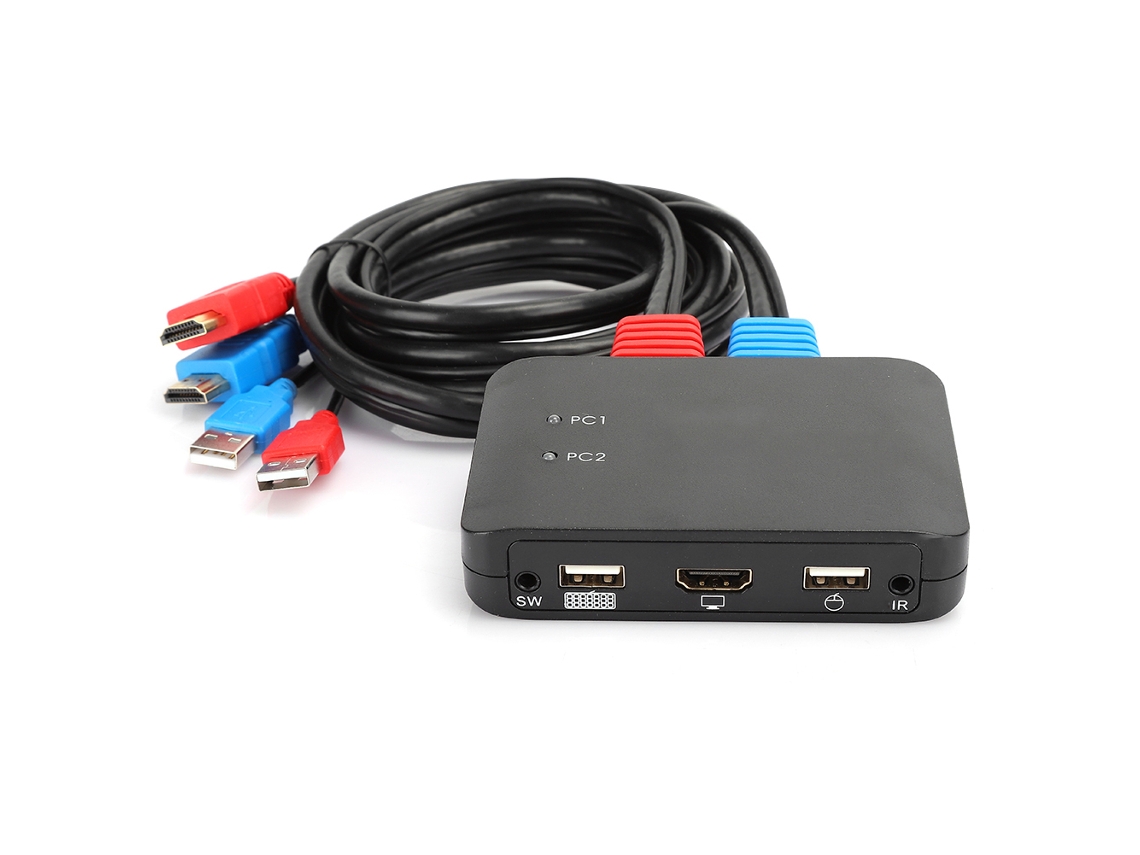 Adaptador KVM HDMI/USB Switcher (Conversión, Compatibilidad Multiplataforma)