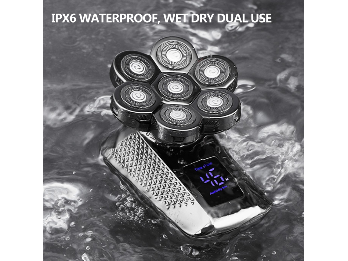 Afeitadora Eléctrica 5 En 1 7d Cabeza De Corte Ipx6 Impermeable Digital Pantalla Uso Húmedo Y Seco