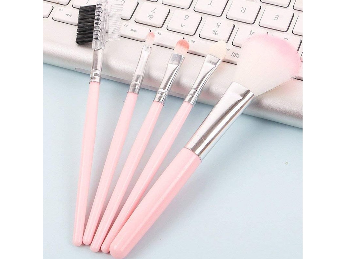 Set De Brochas De Maquillaje Para Base, Rostro Y Ojos - 5 Brochas Profesionales