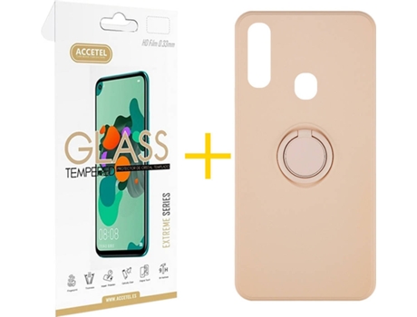 Carcasa + Protector de Pantalla para Samsung Galaxy A20e ACCETEL Rosa Pastel