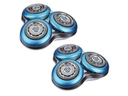 Paquete De 2 Cabezales De Afeitado S7000 Para Recortadora Sh70 Sh70/52 S7010 S7310 S7370 S7350 S7780 S7510 Azul Plata