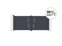 Portón abatible 3m VELETA H.120cm aluminio motorización TANKER B700 CASANOOV