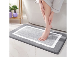 Alfombrilla De Baño Antiderrame De 45x65 Cm, Absorbente, Lavable A Máquina, Suave, Gris.