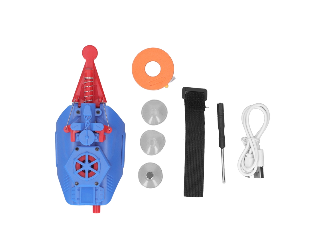 2026-juguete Kids Web Launcher 3pcs Lanzador De Cuerda Con Ventosas De Largo Alcance Para Pared Azul
