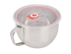 Bol Portátil De Acero Inoxidable De 1300 Ml Con Tapa Hermética Y Asa Para Fideos Instantáneos.