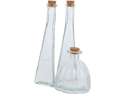 3 Piezas, Té, Vidrio, Pp, 3 Botellas De Vidrio Con Tapones De Corcho Para Ceremonia De Arena De Boda