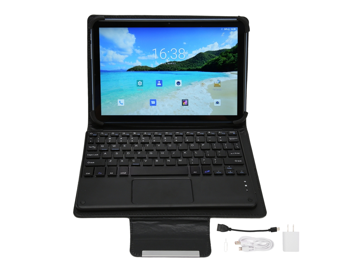 Tableta azul de 10,1 pulgadas, 8 GB/256 GB, ocho núcleos, 4G LTE, wifi 5G, cámaras de 8 MP/16 MP, luz dorada